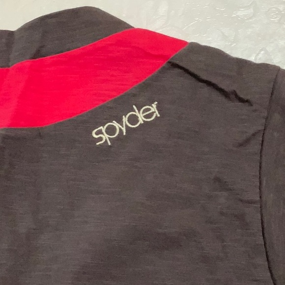 Spyder VNECK SLUB ATHLETIC TOP - Grey/Pink/Ivory - Picture 5 of 11